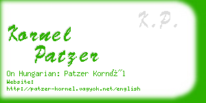 kornel patzer business card